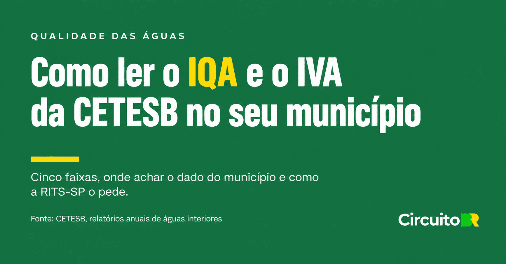 Como ler o IQA e o IVA da CETESB no seu município